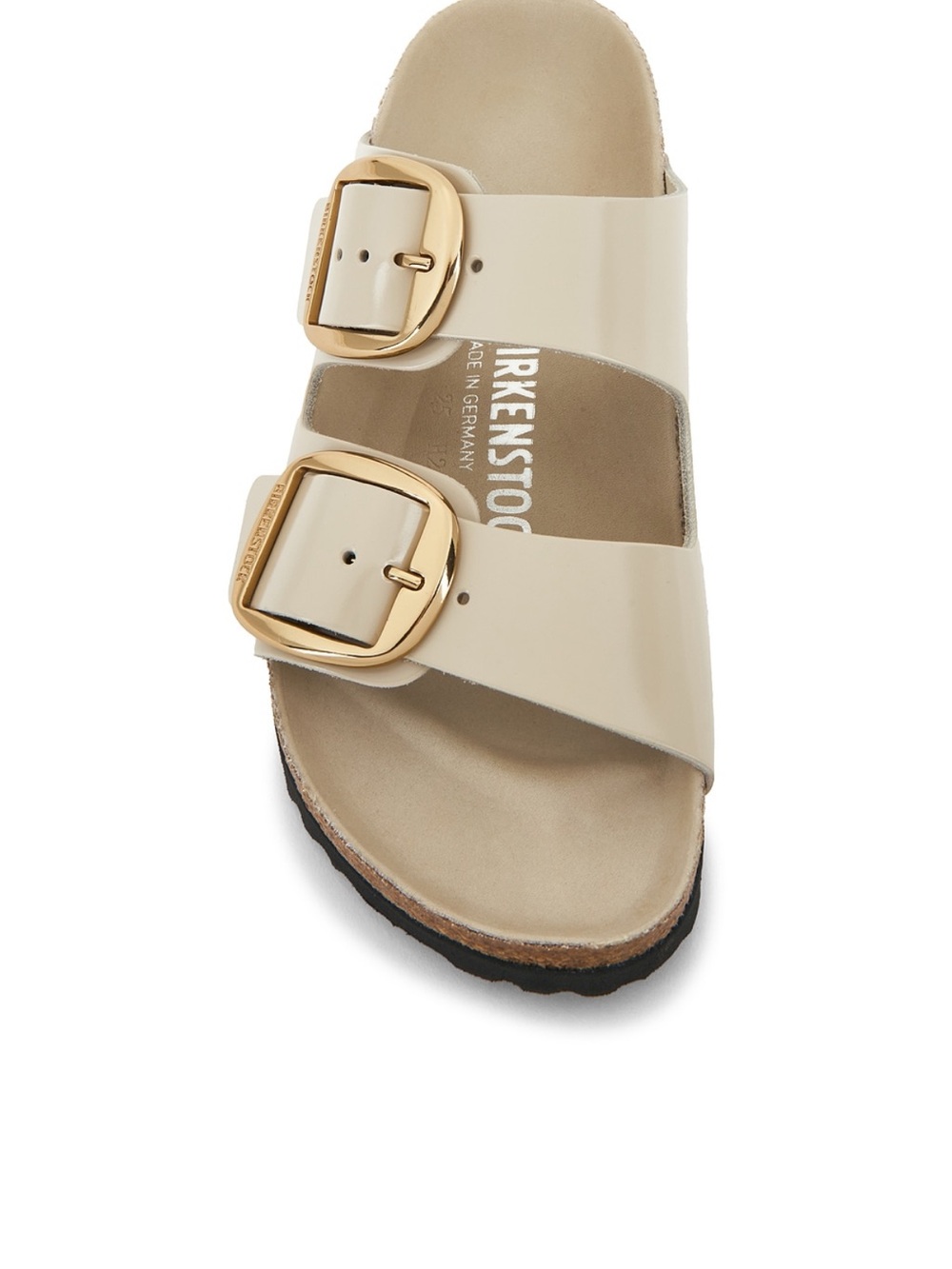 Arizona Big Buckle High Shine Sandal in Oyster Size 39